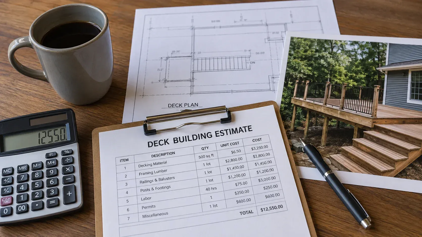 Deck cost factors and finished deck photo in Hamilton, MT.