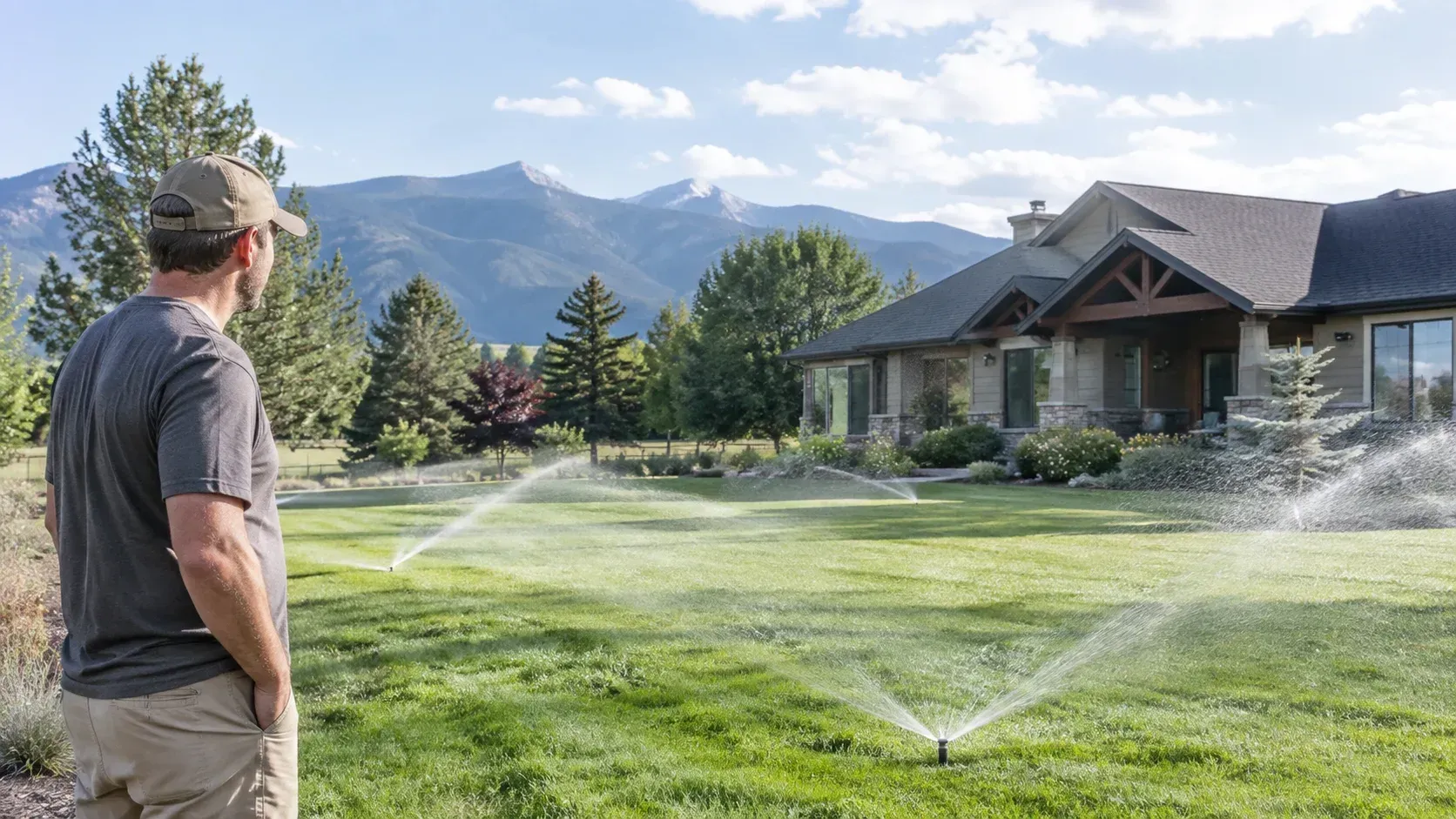 Is a Sprinkler System Worth the Cost in Hamilton, MT? A man considers an active system.