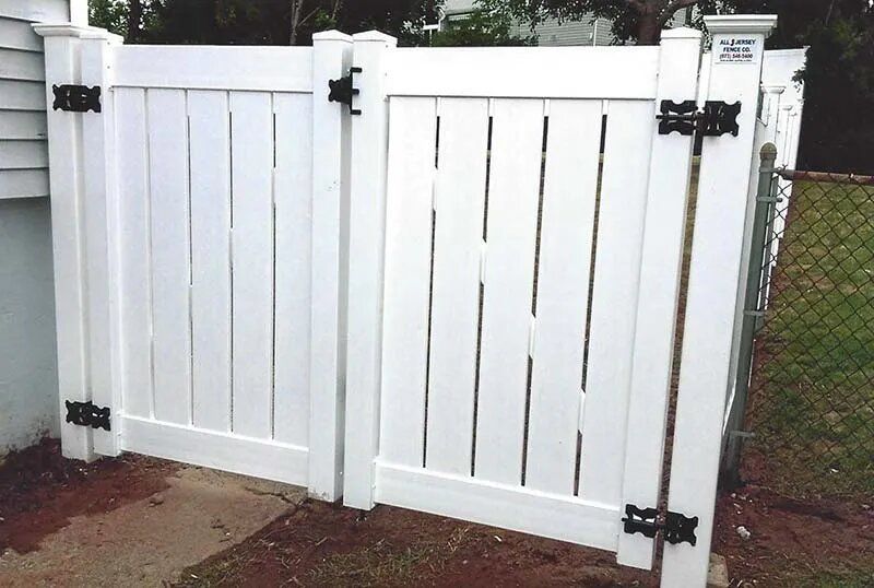 White Fence With Black Hinges — Clifton, NJ — All Jersey Fence Co.