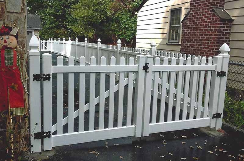White Picket Fence With a Scarecrow — Clifton, NJ — All Jersey Fence Co.