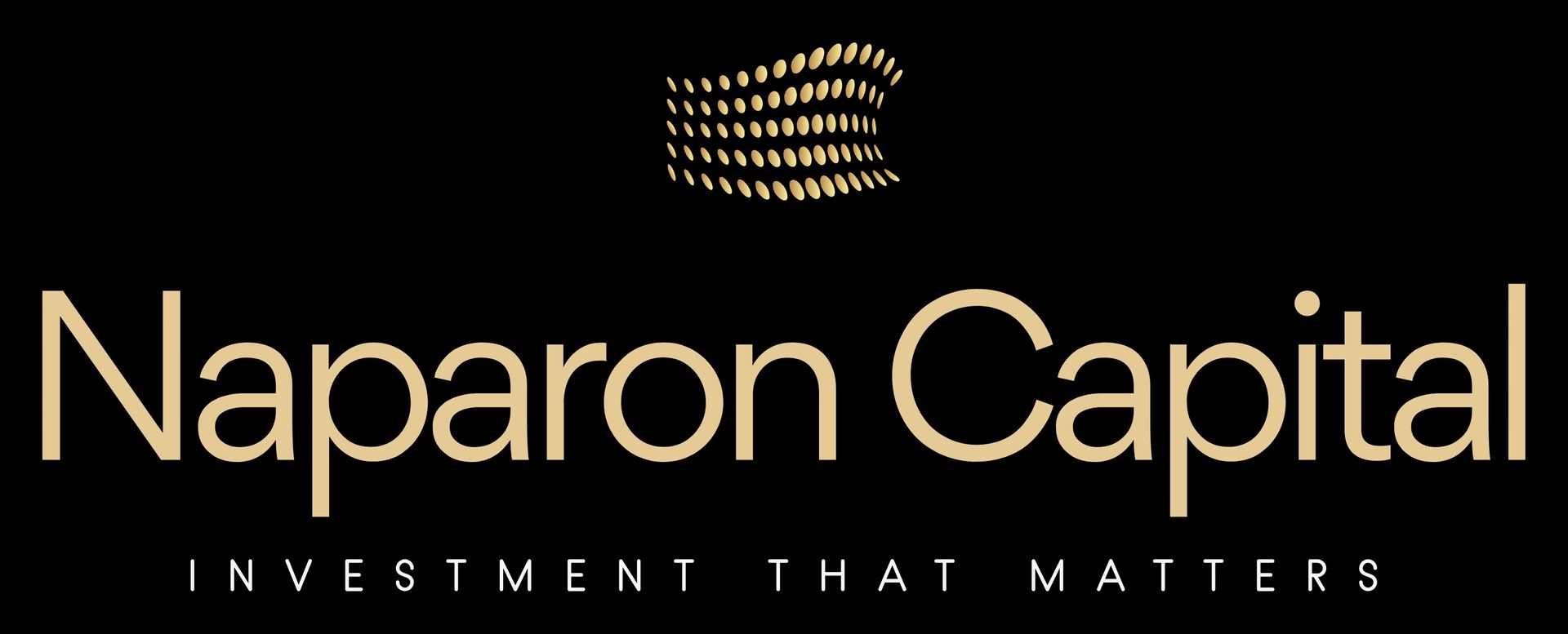 Naparon Capital logo with gold text and dotted emblem on a black background, plus tagline “Investment That Matters.”