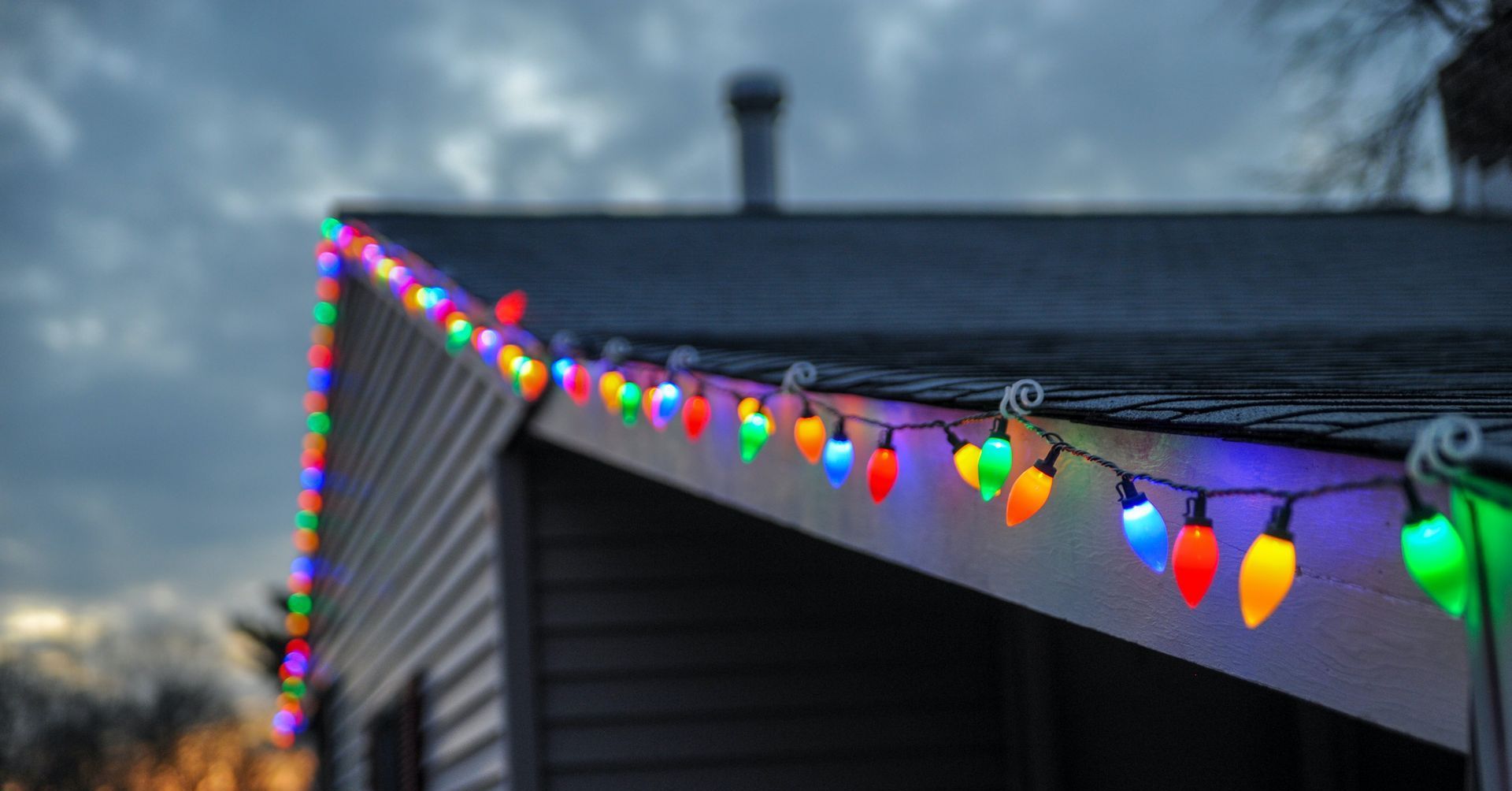 christmas lights on a house