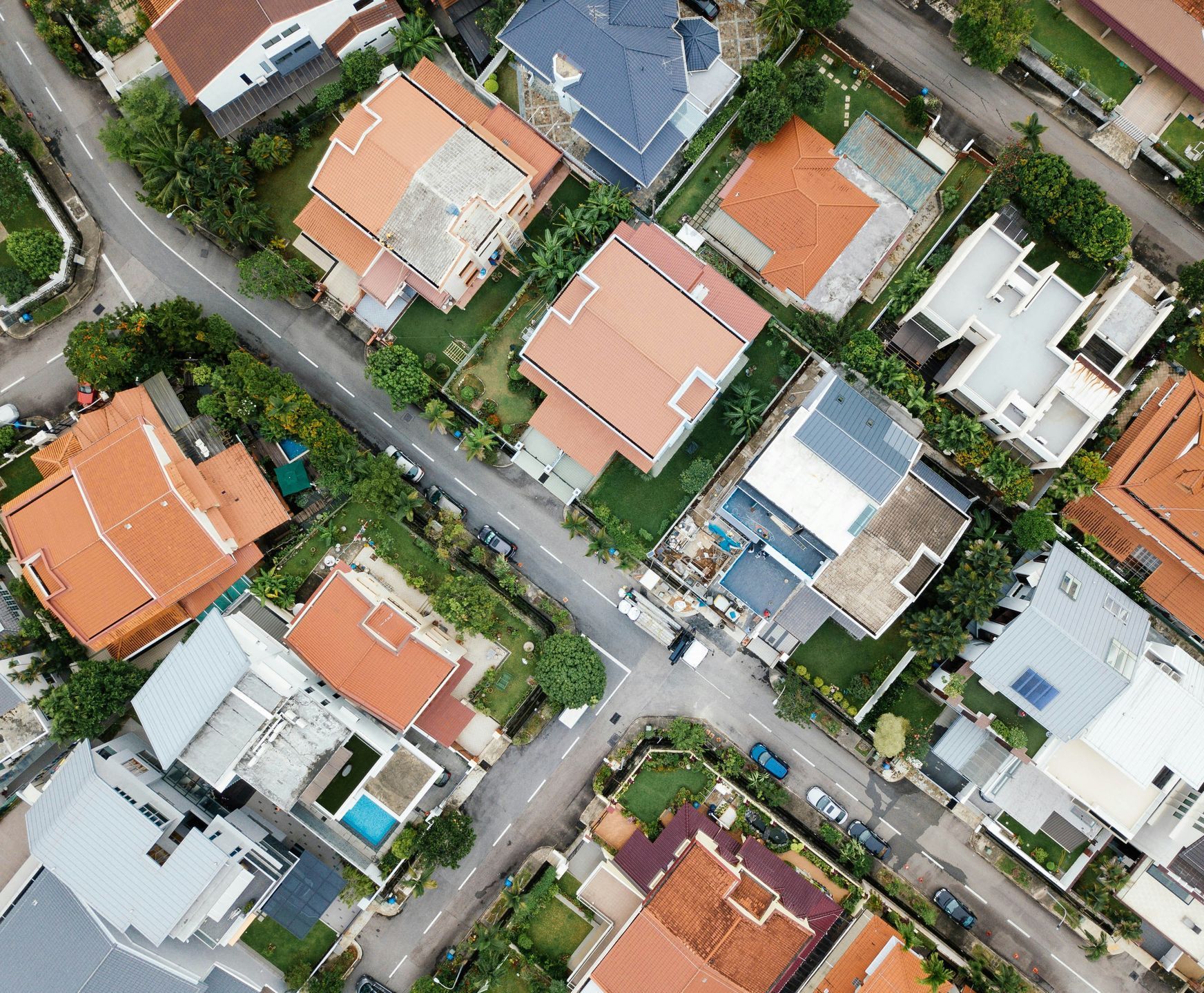 aerial view of houses