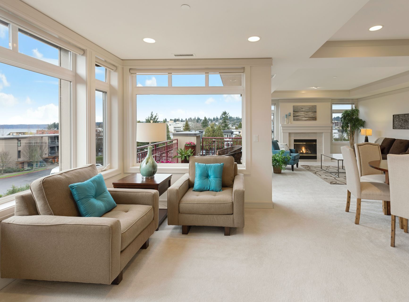 interior of a house with windows