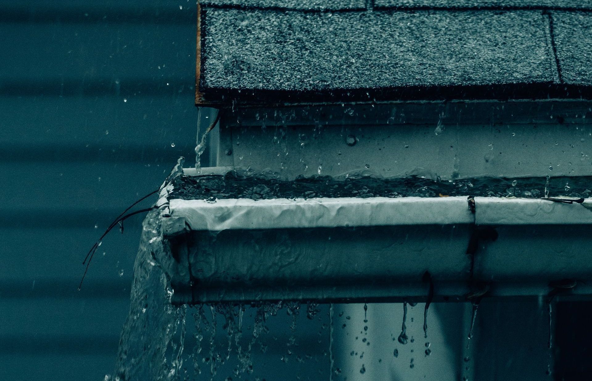 rain in a gutter