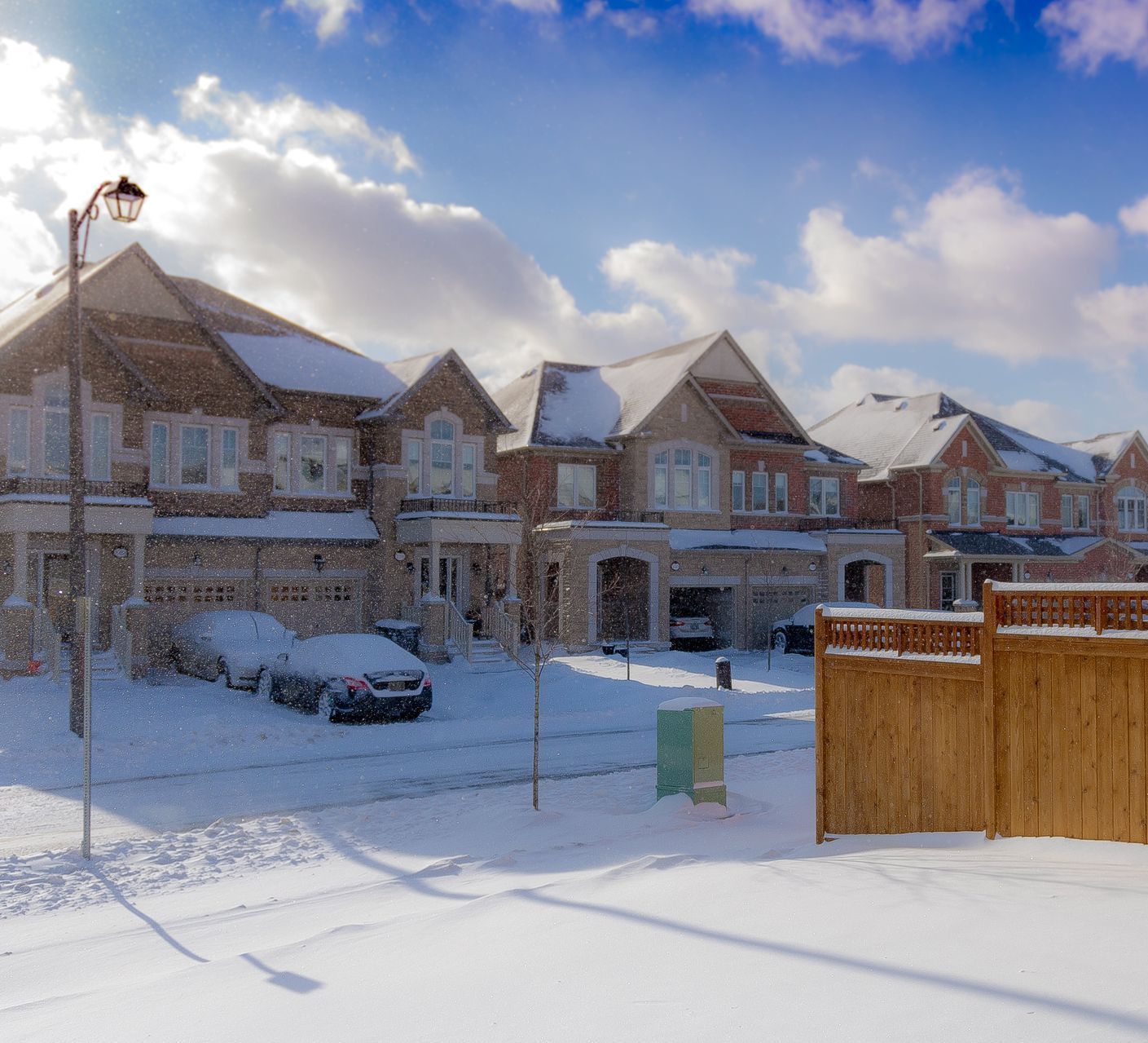 houses in the winter