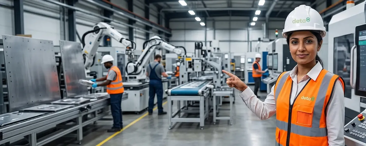 Automated production line maintaining continuity with smart controls