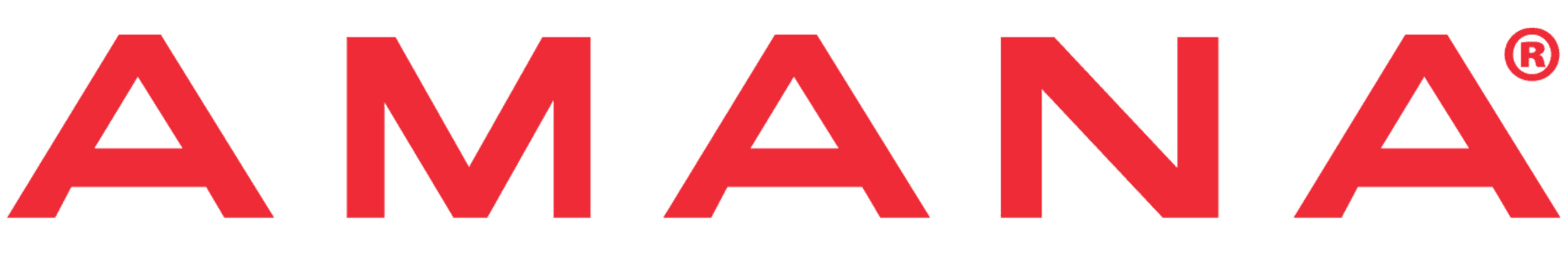 The word amana is written in red on a white background
