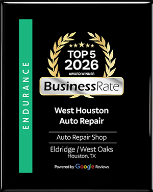 Top 5 2026 Award Winner BusinessRate Plaque | West Houston Auto Repair