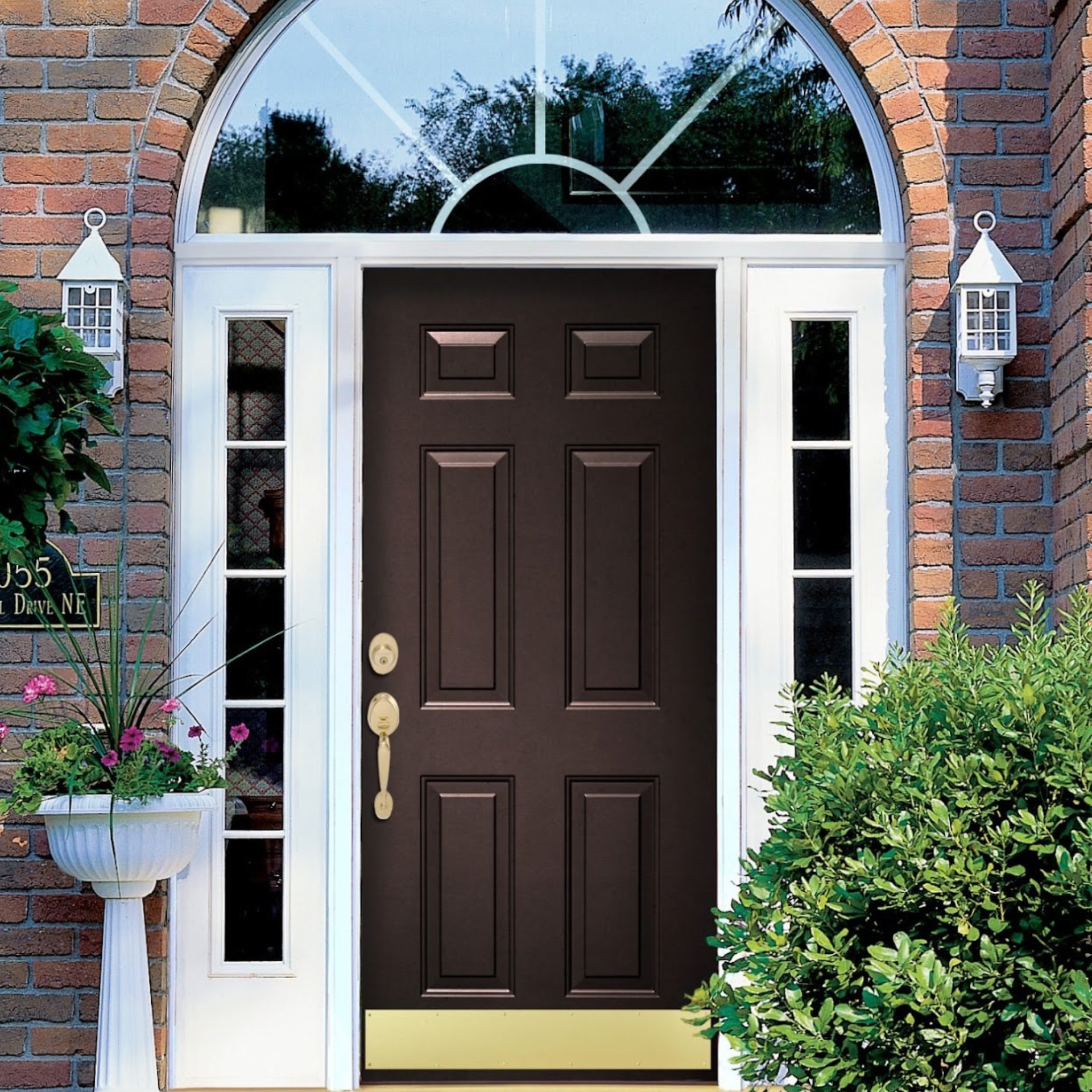 Replacement entry door with sidelights