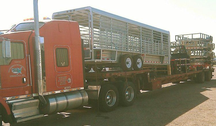 Truckload of trailers at Bell Trailerplex in Amarillo, Texas
