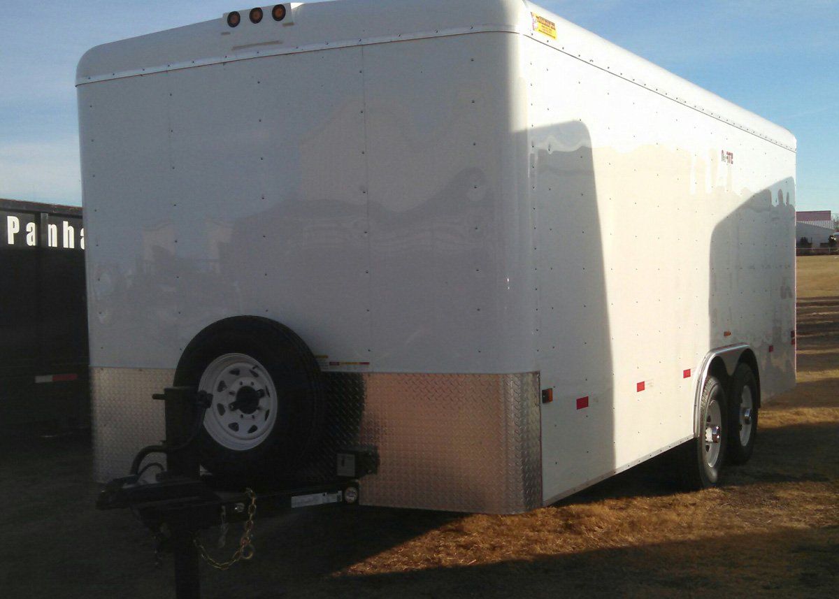 White cargo trailer