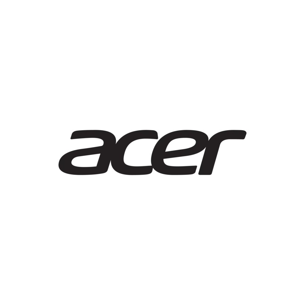 The acer logo is black and white on a white background.