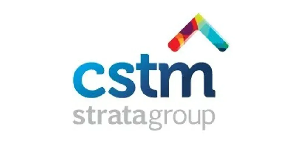 CSTM Stratagroup logo with colorful geometric mark above blue and gray text