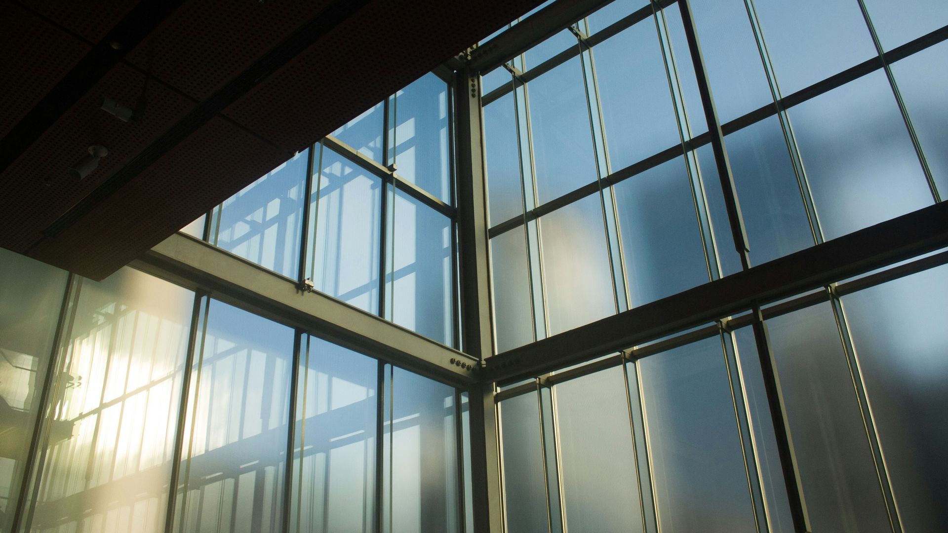 Security window film on glass