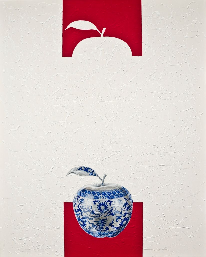 Blue-White Porcelain Apple