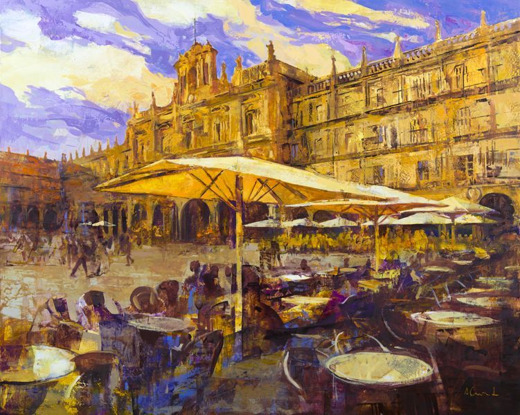 Parasols in the Main Square of Salamanca