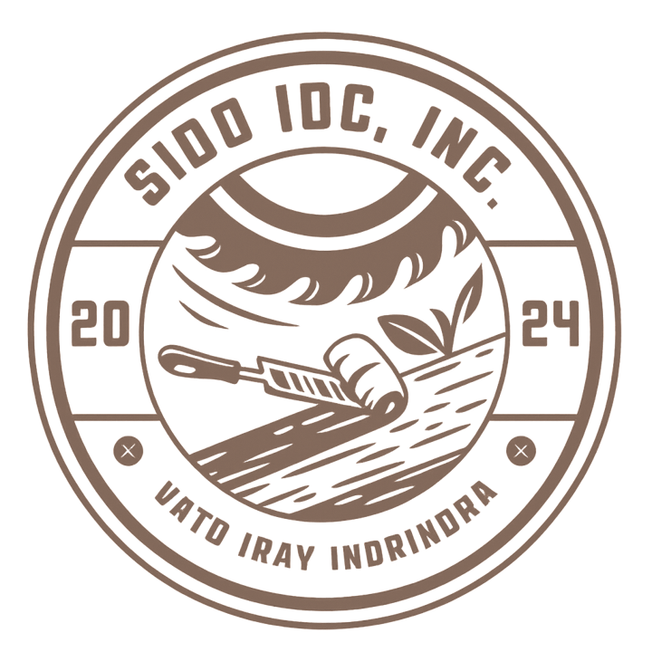 Brown circular logo with sun, sailboat, bamboo, and text “5100 IOC, INC.” and “YATO IRAY INDRIYOR”