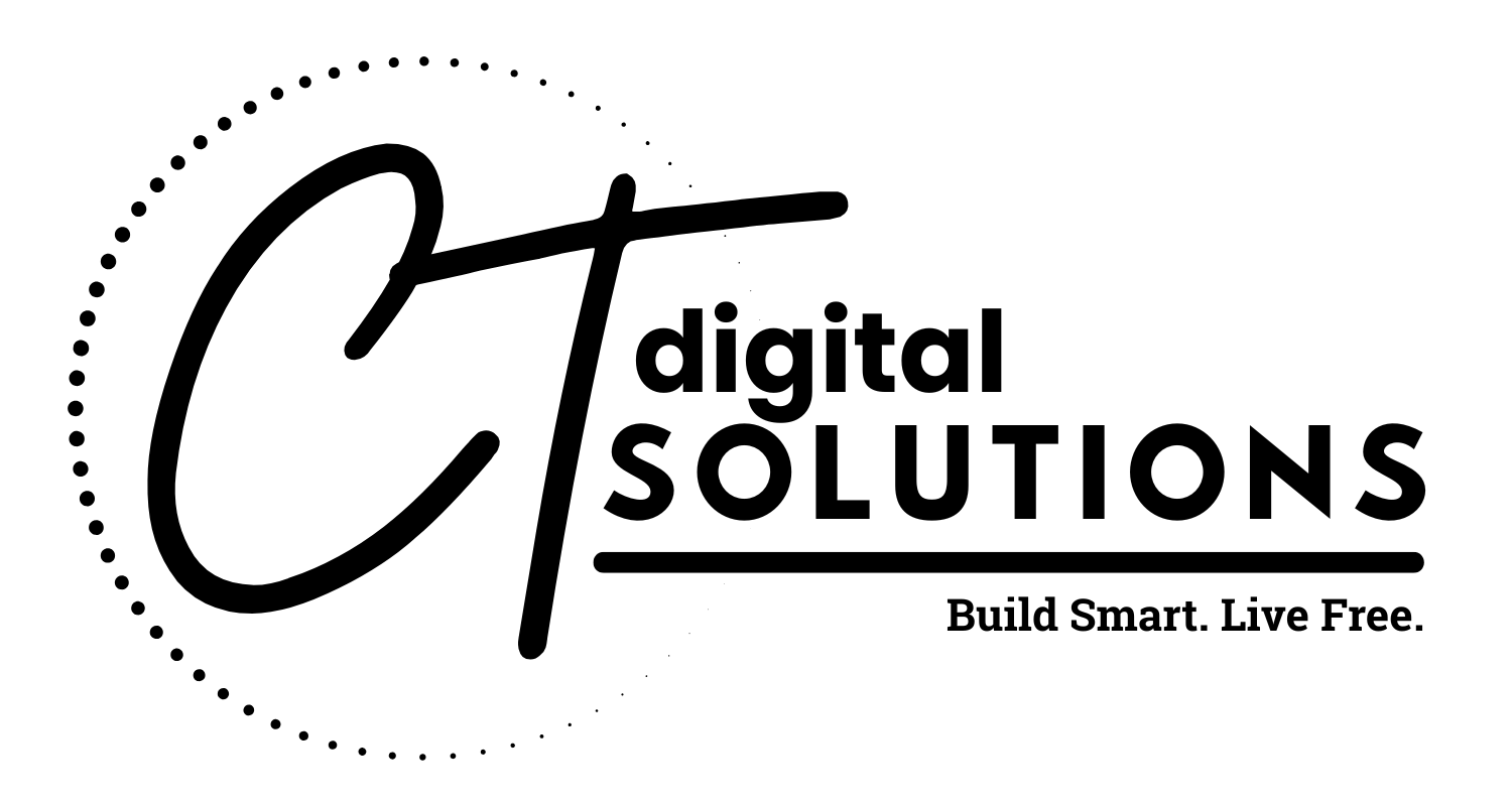 CT digital SOLUTIONS logo with dotted arc and tagline “Build Smart. Live Free.”