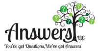 Answers LLC logo with a black tree and green question marks above the slogan “You’ve got Questions, We’ve got Answers”