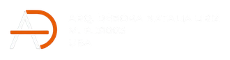 Logotipo naranja estilizado con la letra