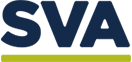 SVA logo in dark blue letters with a yellow-green line underneath.