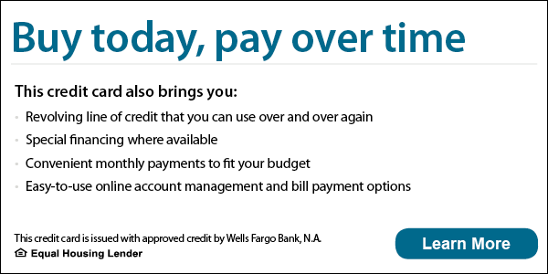 A Wells Fargo credit card ad titled 