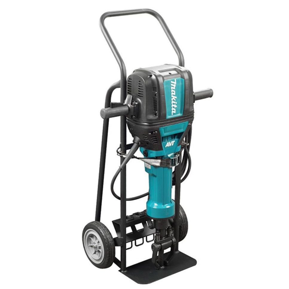A makita demolition hammer is sitting on top of a cart.