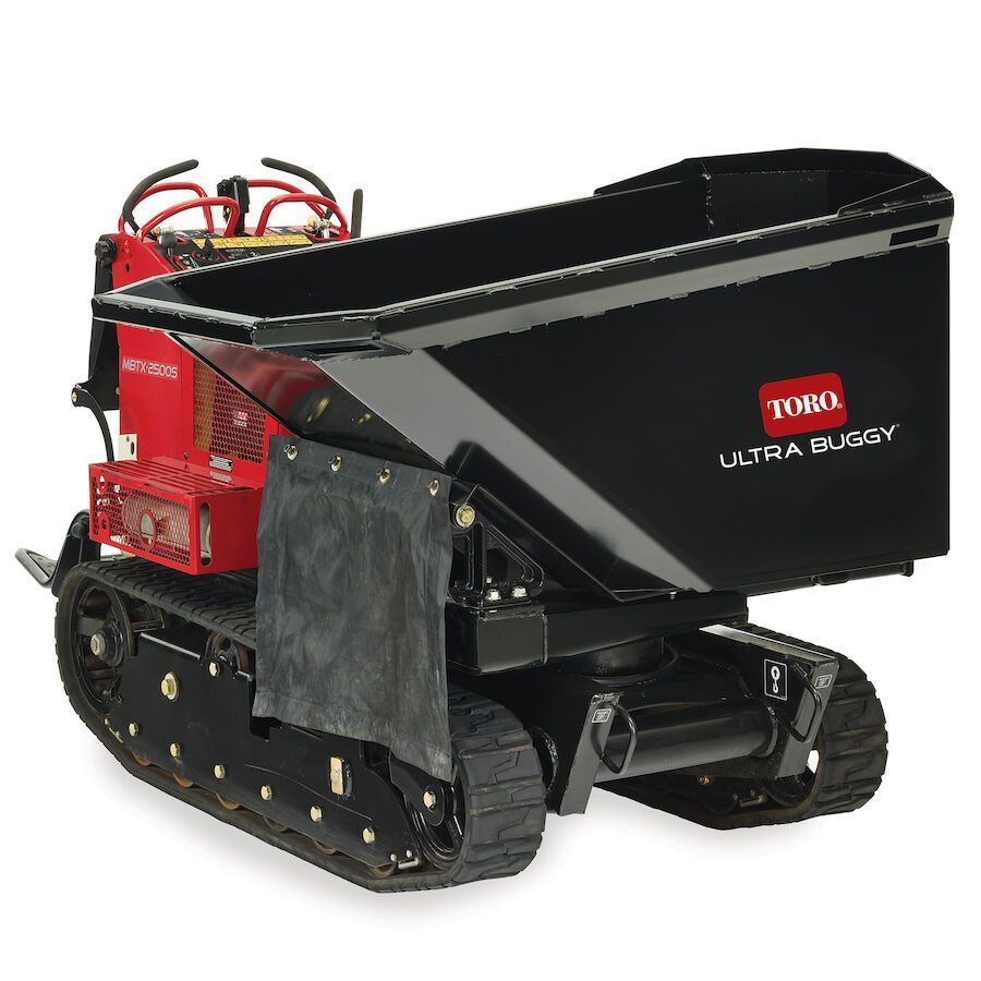 A red and black toro ultra busy dump truck