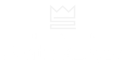 Um logotipo dourado e branco para o hotel monte alegre