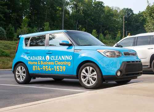 Blue car with 