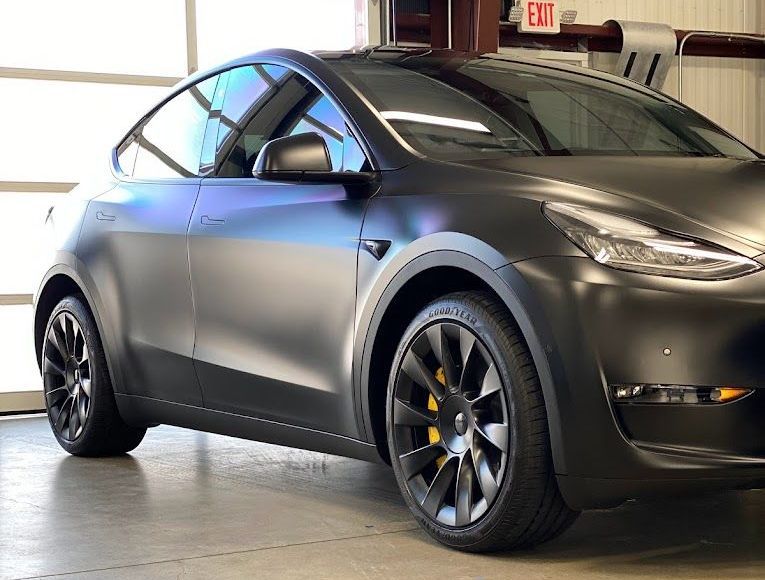 Tesla vehicle with PPF installation
