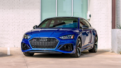 Parked Blue Audi