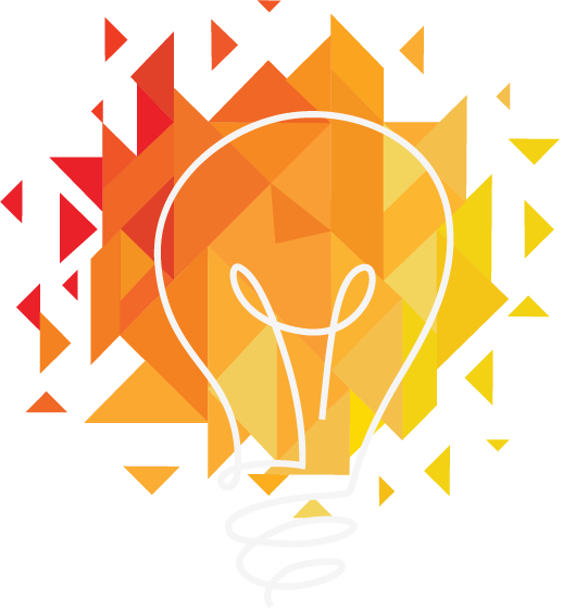 A light bulb is surrounded by colorful splashes of paint.