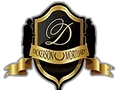 Black and gold shield logo with a cursive 
