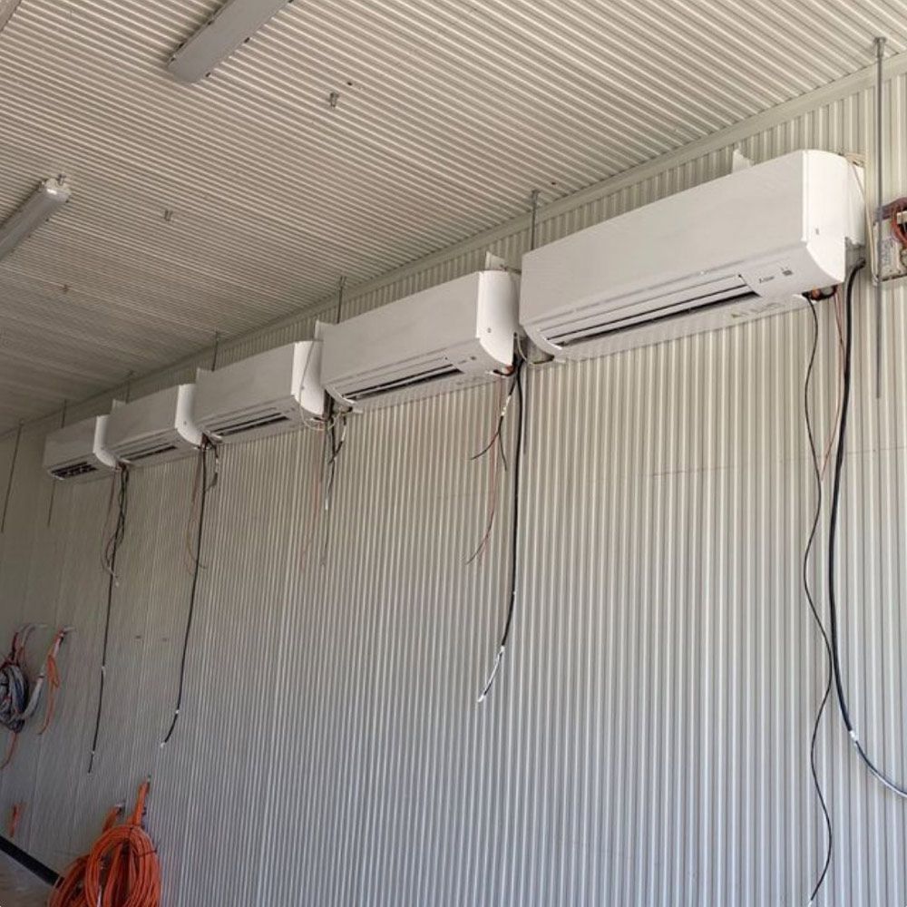 Set of Split Air Conditioning Systems in A Commercial Area