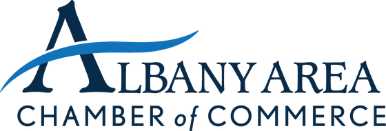 Albany Area Chamber of Commerce logo with blue