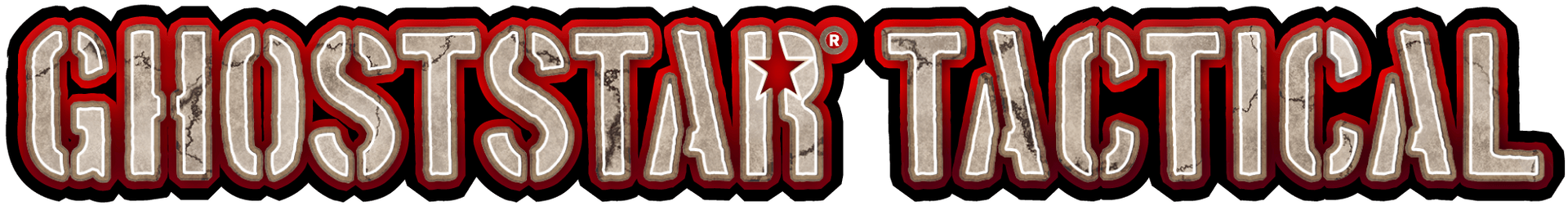 The word ghoststar tactical is written in bone letters with a red stroke on a waving american flag background.