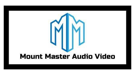 Logo for Mount Master Audio Video: Blue "MM" emblem inside a black-bordered rectangle. Text: "Mount Master Audio Video".