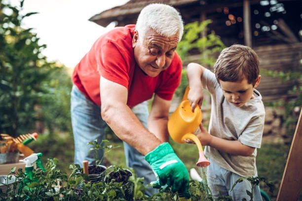 grand père jardinage
