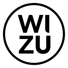 WIZU logo in black text inside a black circle on a white background