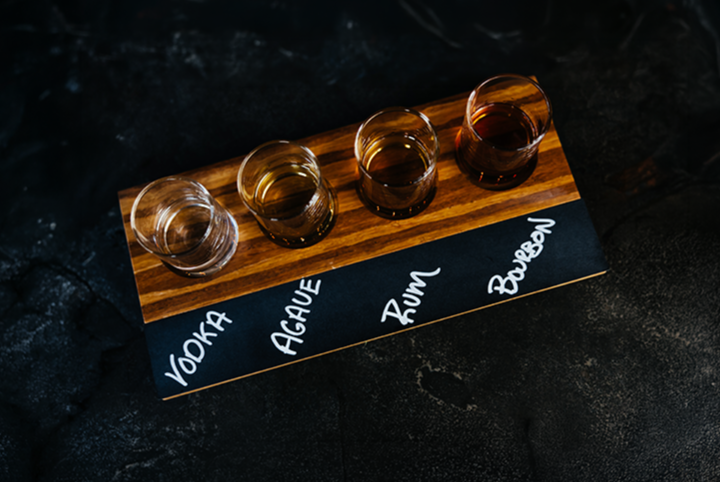 A Flight of Vodka, Agave, Rum & Bourbon From Six-Mile Ordinary in Columbia, MO
