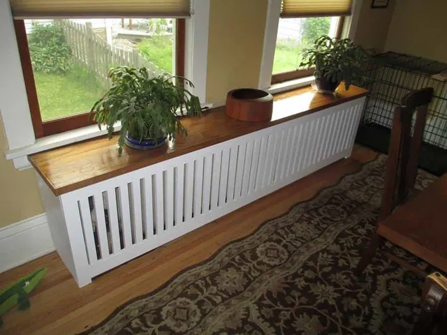 White And Wooden Cabinet With Radiator Covers — Minneapolis, MN — Craftsman Radiator Covers