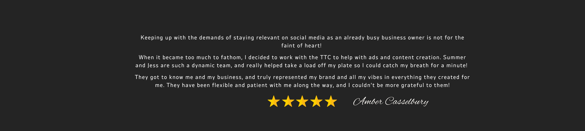 Client review of experience with our services