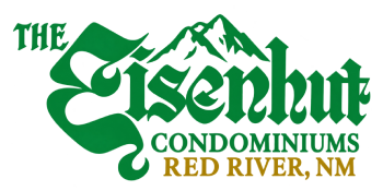 The Eisenhut Condominiums logo in green and red with the address, 14 River Road, Marstons Mills, MA