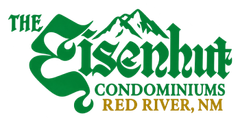 The Eisenhut Condominiums logo in green and red with the address, 14 River Road, Marstons Mills, MA