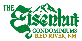 The Eisenhut Condominiums logo in green and red with the address, 14 River Road, Marstons Mills, MA