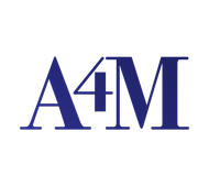 A4M logo in dark blue serif letters on a white background