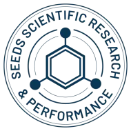 Seels Scientific Research & Performance circular logo with blue hexagon and connected nodes.