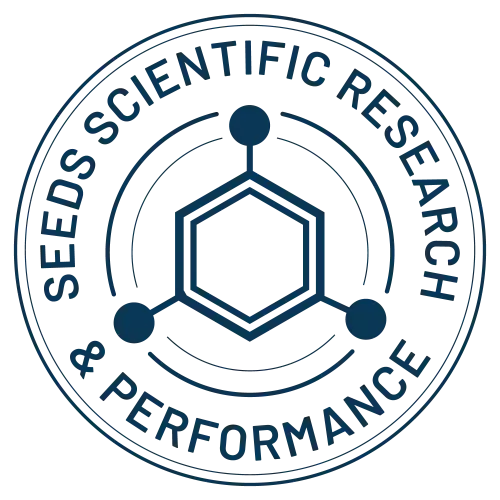 Seels Scientific Research & Performance circular logo with blue hexagon and connected nodes.